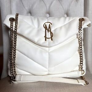 Steve Madden quilted handbag. Winter white. Gold hardware
